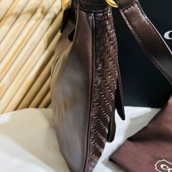 New Vintage COACH Kristin Woven Leather Hobo Bag E1269-19314 with Dust Bag - Picture 3 of 8